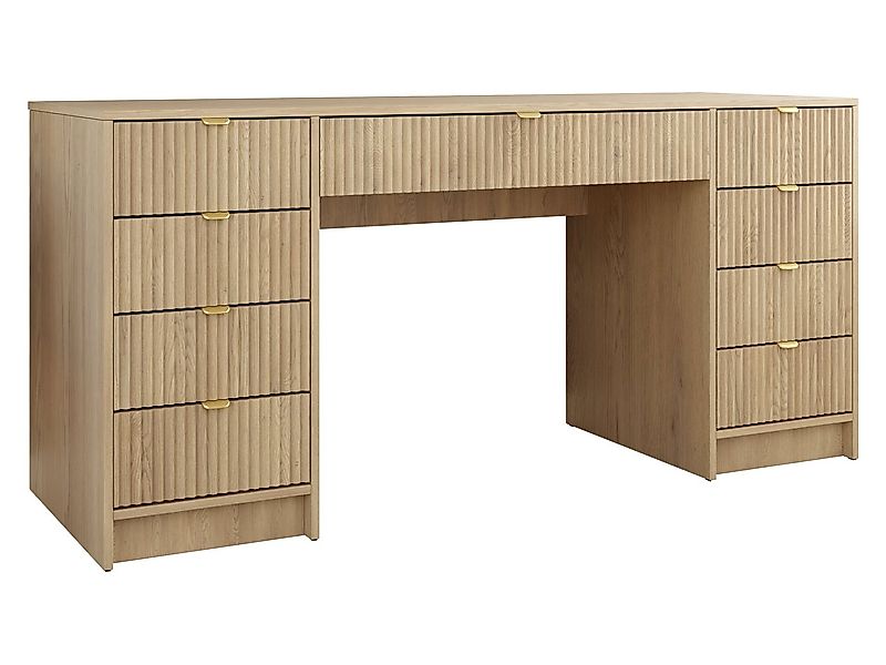 MIRJAN24 Schreibtisch Tireno Bis (mit neun Schubladen), 154x55x76 cm, Goldf günstig online kaufen