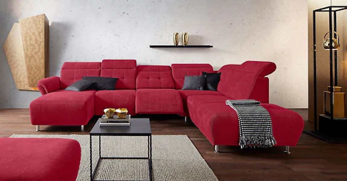 Home affaire Wohnlandschaft »Manhattan U-Form« 2 Sitze mit elektrischer Rel günstig online kaufen