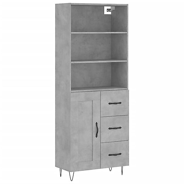 vidaXL Highboard Betongrau 69,5x34x180 cm Holzwerkstoff 3190017 günstig online kaufen