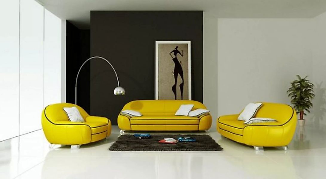 JVmoebel Sofa Ledersofa Couch Sofagarnitur 3+2 Sitzer Design Modern günstig online kaufen