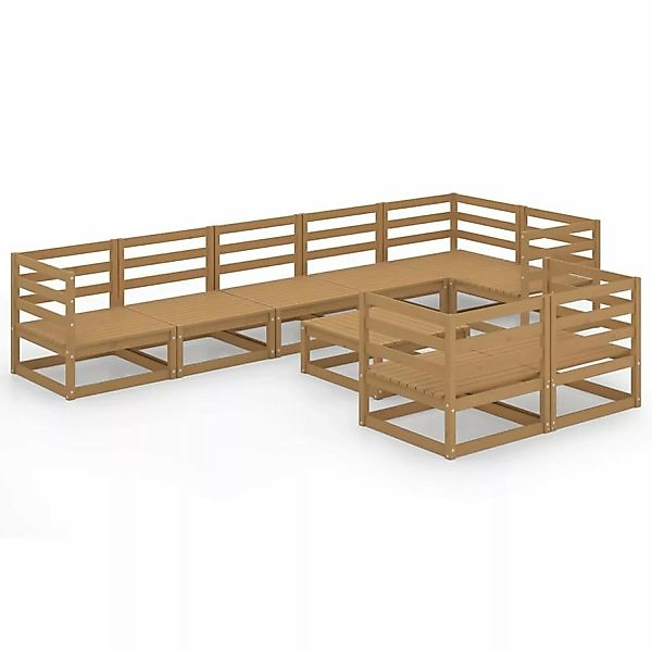 vidaXL 9-tlg Garten-Lounge-Set Honigbraun Massivholz Kiefer Modell 9 günstig online kaufen