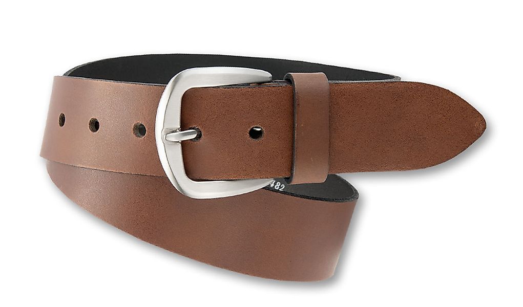 BERND GÖTZ Ledergürtel "Ledergürtel mit silberfarbener Schließe" günstig online kaufen