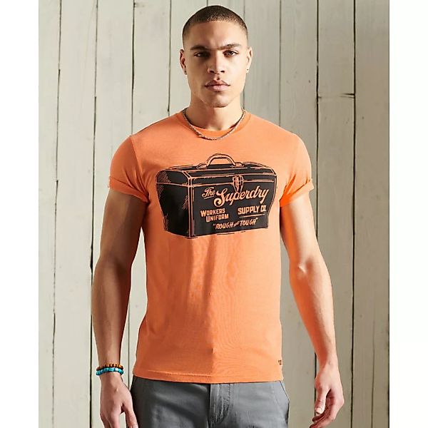 Superdry Workwear Graphic 185 Kurzarm T-shirt M Bright Orange Marl günstig online kaufen
