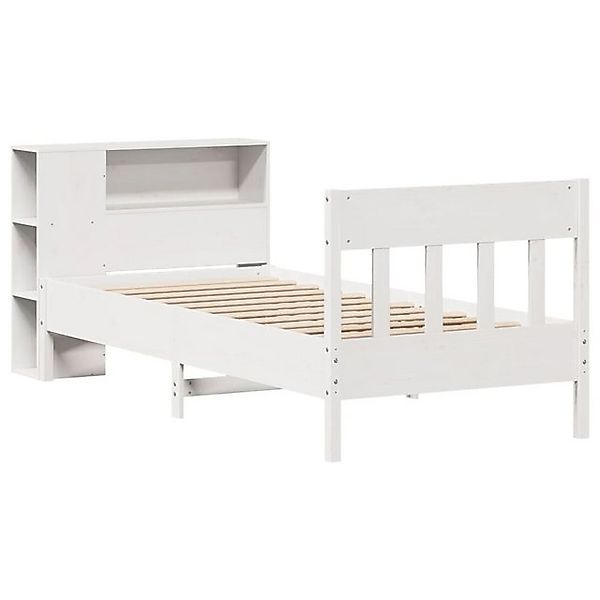 vidaXL Bett Massivholzbett mit Regal ohne Matratze Weiß 75x190 cm Kiefer günstig online kaufen