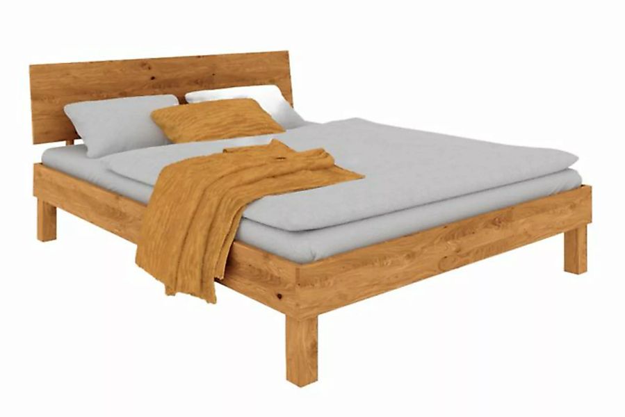 byoak Bett VIGO 160 x 220 aus Massivholz, mit Holzkopfteil, Naturgeölt günstig online kaufen