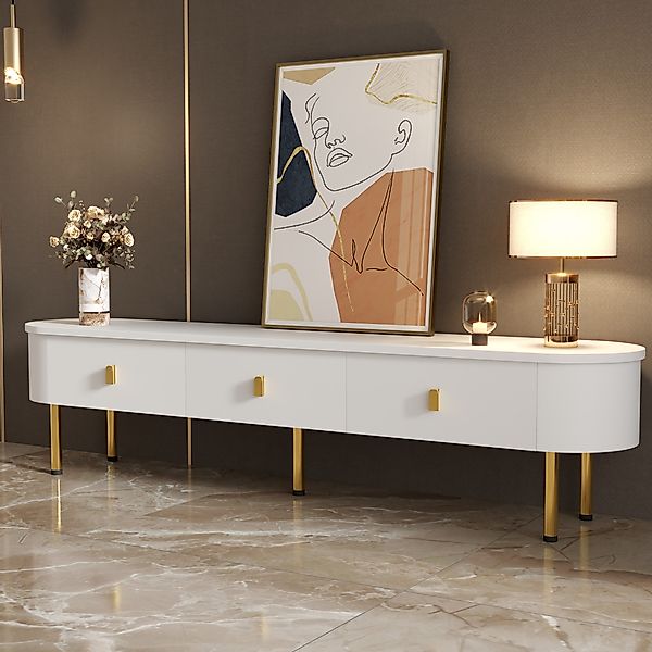 STILVORA Couchtisch 174×35cm Lowboard wohnzimmer,gebogenen TV-Schrank günstig online kaufen