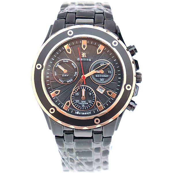 Rötting Design Quarzuhr Herrenuhr schwarzes Ziffernblatt günstig online kaufen