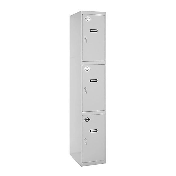 PROREGAL Spind AMEGO HxBxT 180 x 30 x 50 cm 3 Abteile Grundmodul Grau-Grau günstig online kaufen