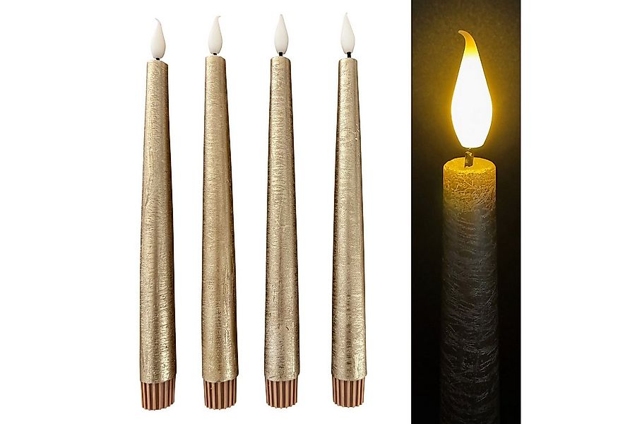 Online-Fuchs LED-Kerze 4 LED Stabkerzen aus Echtwachs im Set mit Touch & Ti günstig online kaufen