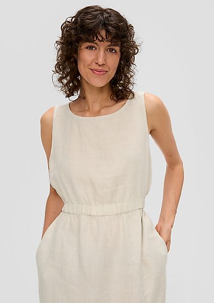 s.Oliver Maxikleid Ärmelloses Leinenkleid mit Elastikbund günstig online kaufen
