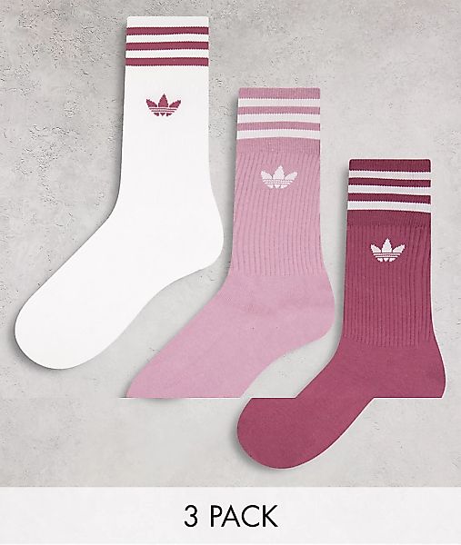 Adidas Originals Solid Crew Socken EU 35-38 White / Magic Mauve / Quiet Cri günstig online kaufen