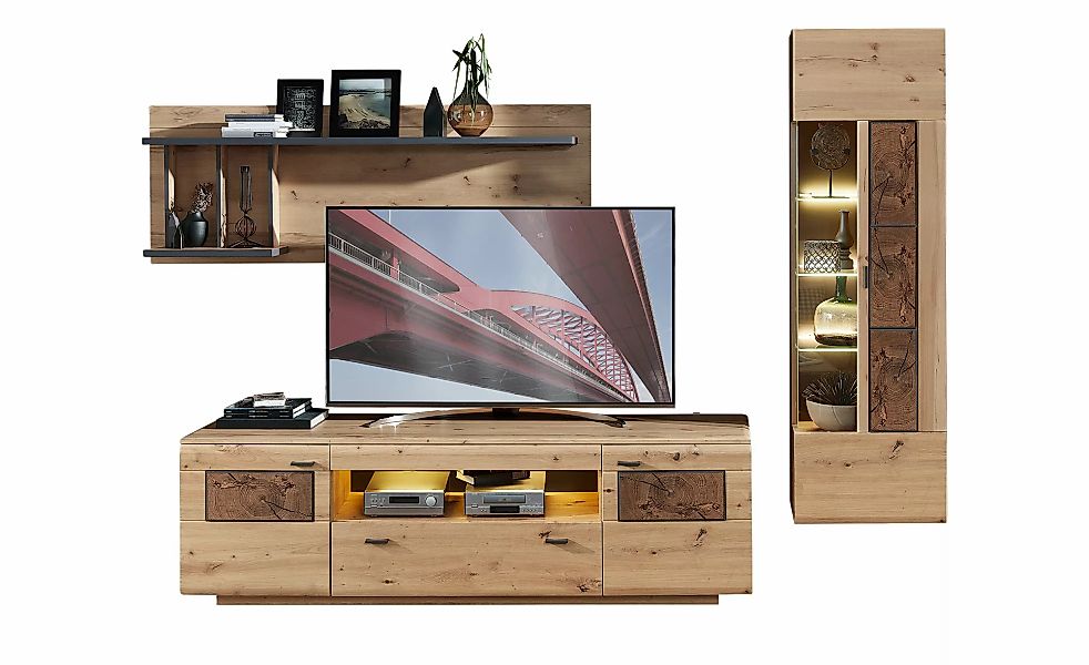 uno Wohnkombination  Madera II ¦ holzfarben ¦ Maße (cm): B: 285 H: 193 T: 4 günstig online kaufen