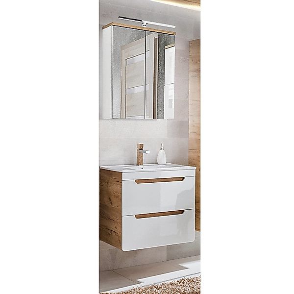 Lomadox Badmöbel-Set LUTON-56, (Spar-Set, 2-St), weiß günstig online kaufen