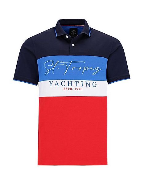 Hajo Poloshirt Flächenteiler-Poloshirt mit Schriftzug günstig online kaufen