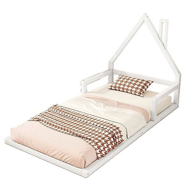 REDOM Kinderbett Hausbett Flachbett, Hausform, Kiefer massiv (Hausform, Kie günstig online kaufen