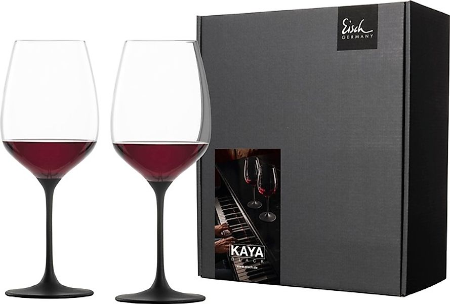 Eisch Germany Rotweinglas »KAYA BLACK«, (Set, 2 tlg., 2 Rotweingläser im Ge günstig online kaufen