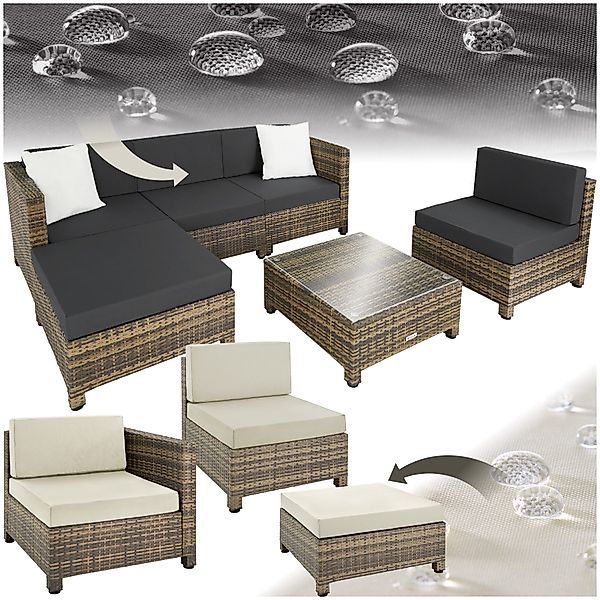 tectake Loungeset Rattan Lounge, (Set, 6-tlg), günstig online kaufen