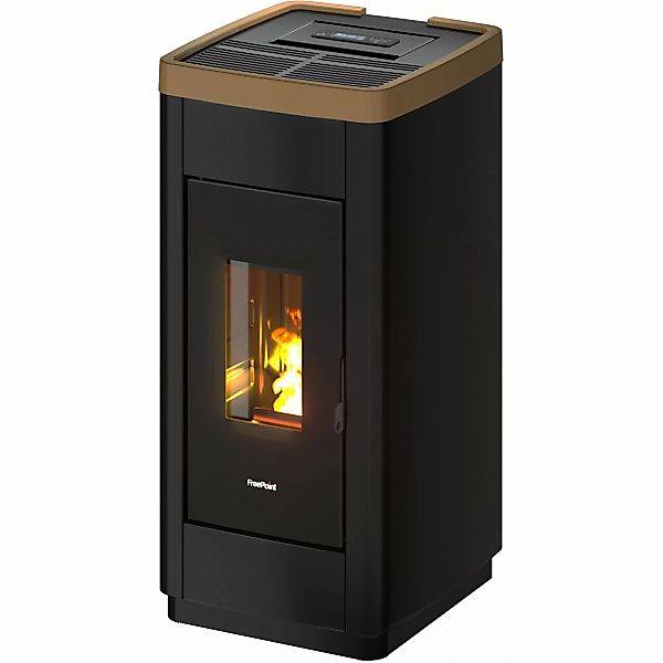 Freepoint Pelletheizkessel Stahl Schwarz-Gold 8,5 kW mit Automatik günstig online kaufen