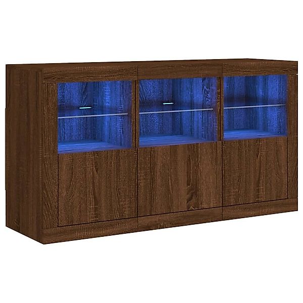 vidaXL Sideboard Sideboard mit LED-Leuchten Braun günstig online kaufen