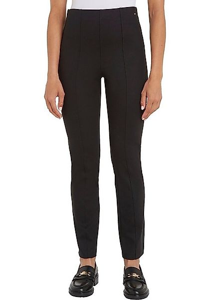 Tommy Hilfiger Strickhose SLIM ELEVATED KNITTED PANT mit Metall-Markenlabel günstig online kaufen