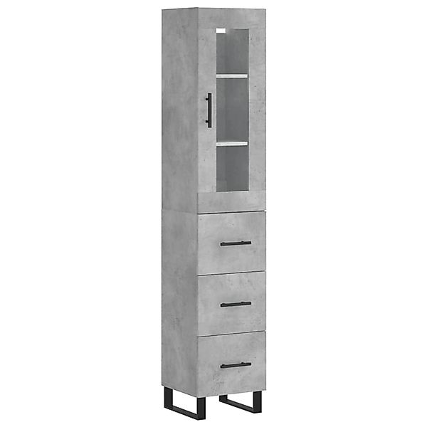 vidaXL Highboard Betongrau 34,5x34x180 cm Holzwerkstoff 3199261 günstig online kaufen