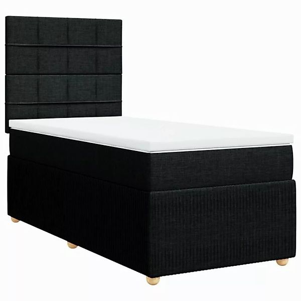 vidaXL Bettgestell Boxspringbett mit Matratze Schwarz 100x200 cm Stoff Bett günstig online kaufen