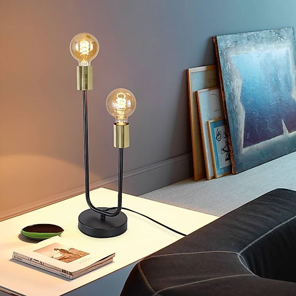 Nettlife Tischleuchte Vintage Schwarz E27 mit Kabel Metall Industrial Tisch günstig online kaufen