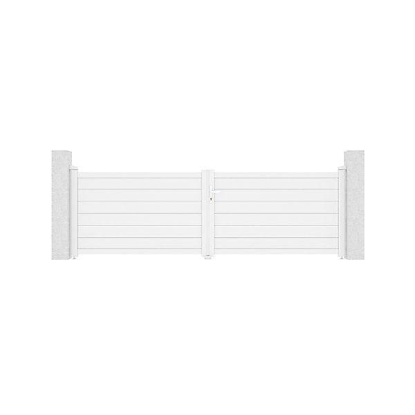 Casanoov Flügeltor 3 5 M Eiger H 115 Cm Weißaluminium & Tanker B700 Motoris günstig online kaufen