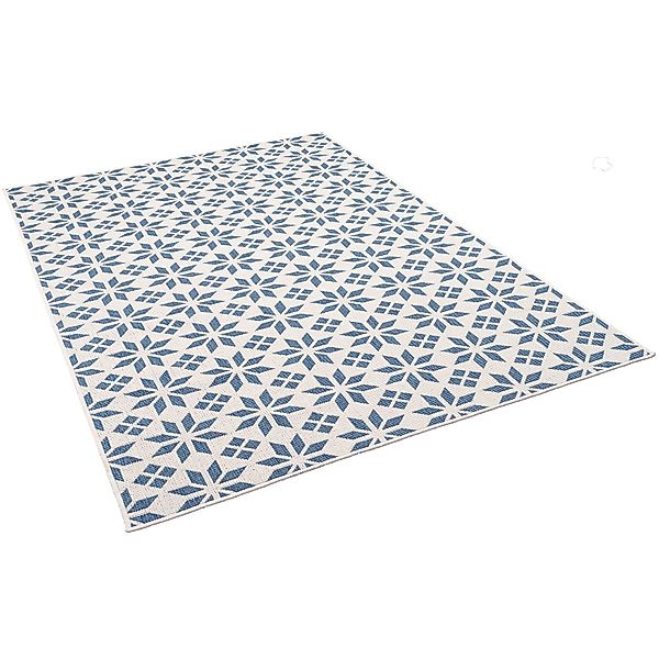 Pergamon In- und Outdoor Teppich Beidseitig Newport Fliesenoptik Blau 160x2 günstig online kaufen