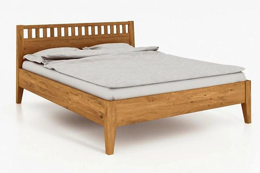 byoak Bett ODYS 120 x 190 aus Massivholz, mit Holzkopfteil, Naturgeölt günstig online kaufen