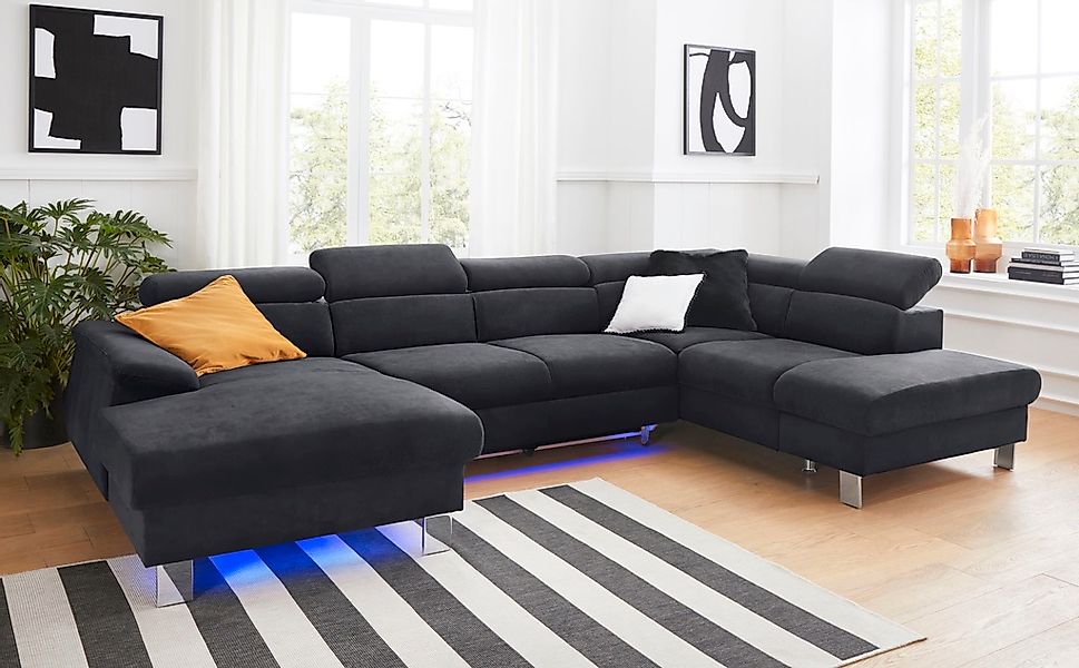 COTTA Wohnlandschaft "Komaris U-Form, B: 320 cm", mit Kopfteilverstellung, günstig online kaufen