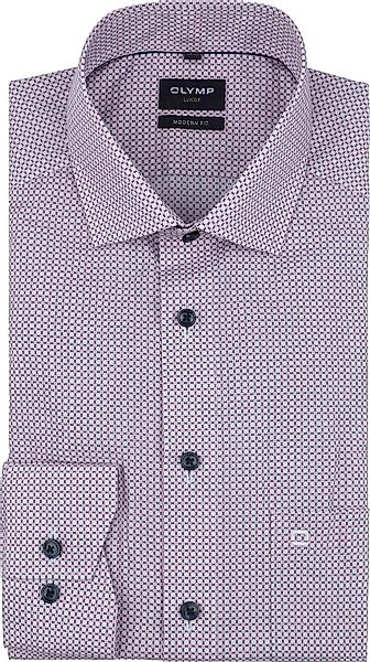 OLYMP Luxor Hemd Extra Long Sleeves Druck Rosa - Größe 40 günstig online kaufen
