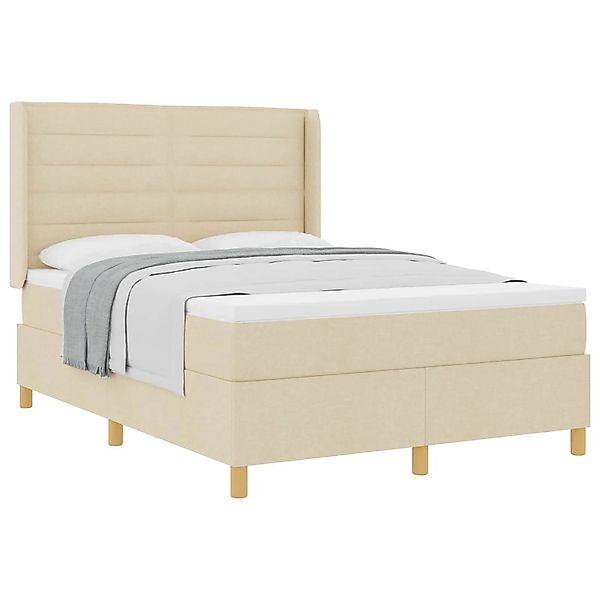 vidaXL Boxspringbett mit Matratze Creme 160 x 200 cm Stoff 3341782 günstig online kaufen