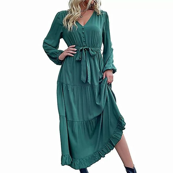 BlauWave Dirndl Damen Kleid Casual Lange Swing Midikleid (1-tlg., Kleid Dat günstig online kaufen