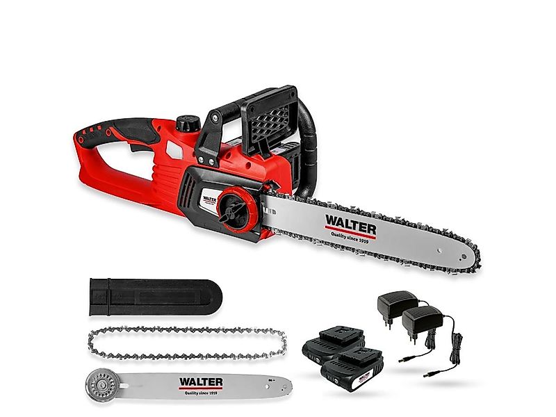 WALTER Akku-Kettensäge 630992, 35 cm Schwertlänge, inkl. 2x Akku 2 Ah, 2x L günstig online kaufen