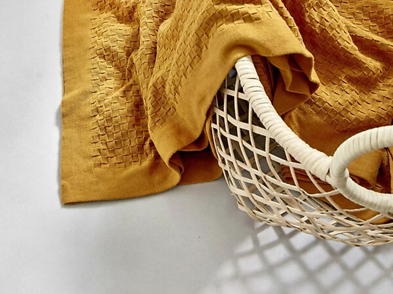 Decke Baumwolle Basket Weave 160x250 Verschiedene Farben günstig online kaufen