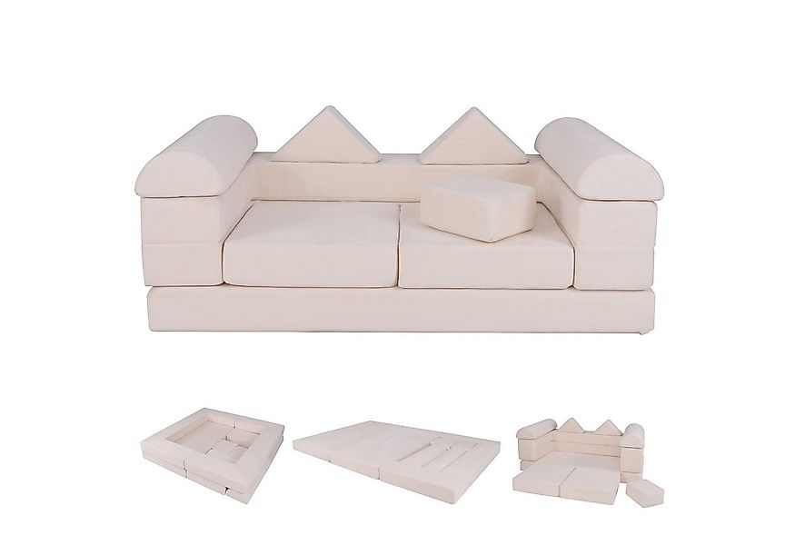 COSTWAY Kindersofa, 9 Teile, Modulares Spielsofa aus Schaumstoff für Kinder günstig online kaufen