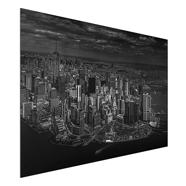 Alu-Dibond Bild Schwarz-Weiß - Querformat 3:2 New York - Manhattan aus der günstig online kaufen