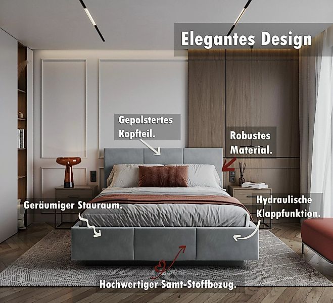FDM Polsterbett 90x200, 120x200, 140x200, 160x200, günstig online kaufen