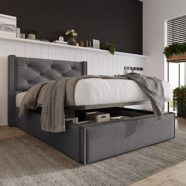 REDOM Polsterbett Hydraulisches, 90x200cm,Bett mit Lattenrost günstig online kaufen