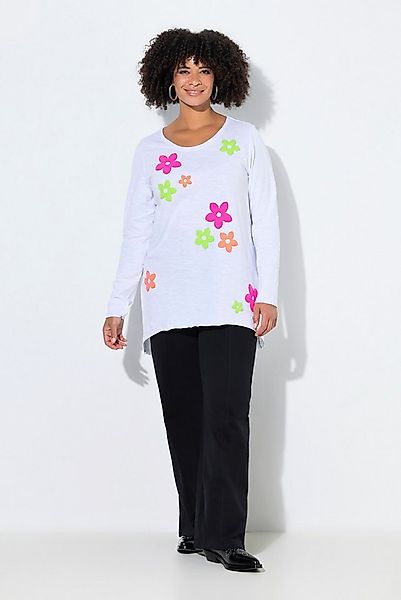 Angel of Style Longshirt Langarmshirt A-Linie Neon-Frotteeblumen günstig online kaufen