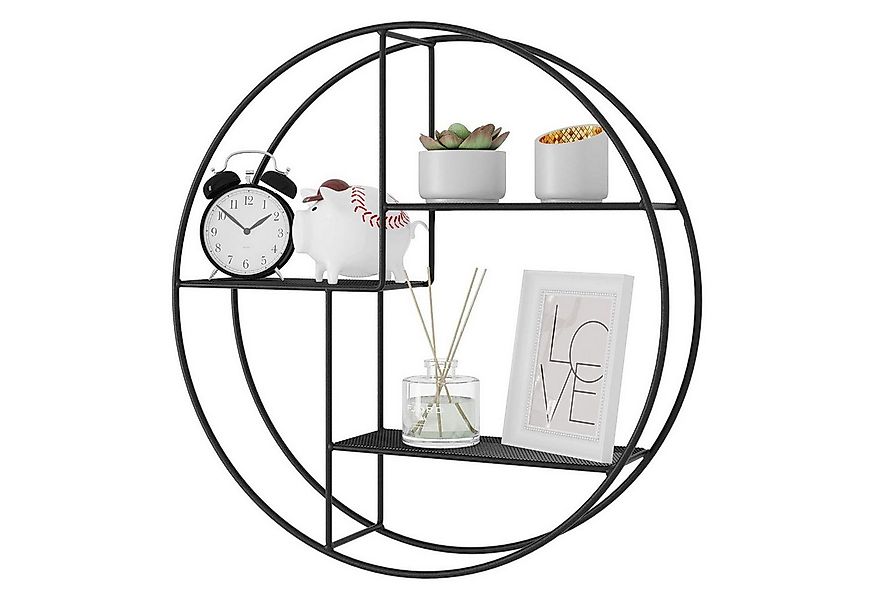 OSTWOLKE Wandregal Rundes Hängeregal mit 3 Ablagen für Aufbewahrung Wanddek günstig online kaufen