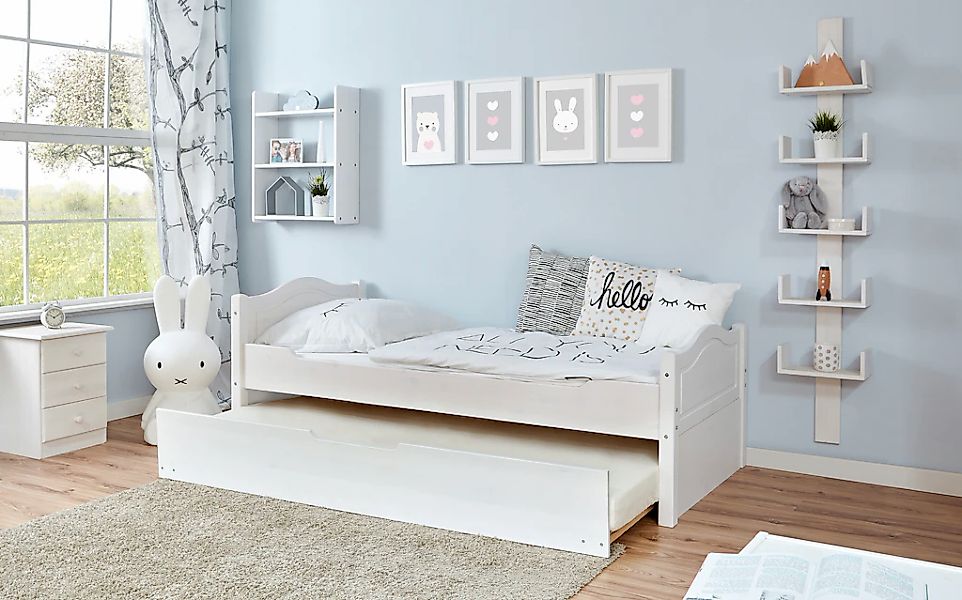 Ticaa Jugendbett "Leni", Einzelbett, inkl. Zusatzbett und Rollrost günstig online kaufen
