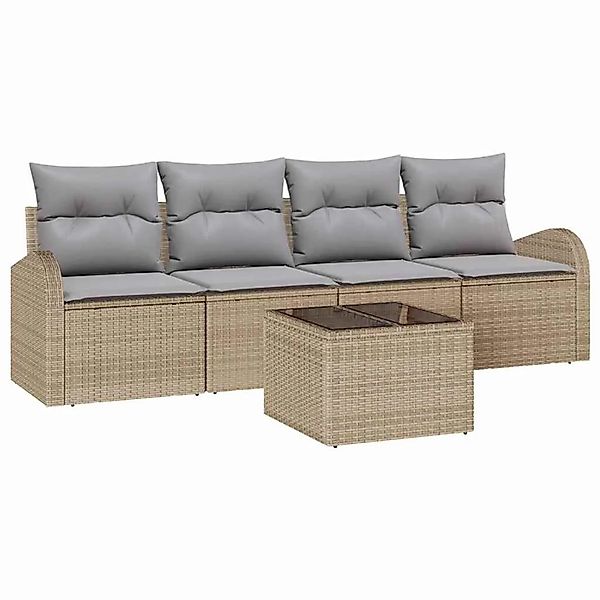 vidaXL Gartensofa-set Beige 55 x 55 x 37 cm Poly-Rattan 3345910 günstig online kaufen