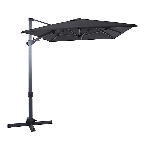 AXI Ampelschirm 300 cm x  200 cm Grau mit Handöffner günstig online kaufen
