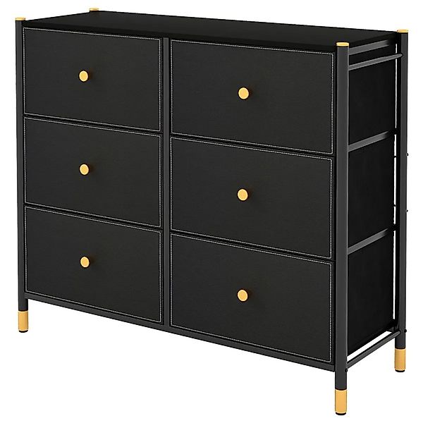 Costway Stoffkommode mit 6 Schubladen & Metallrahmen günstig online kaufen