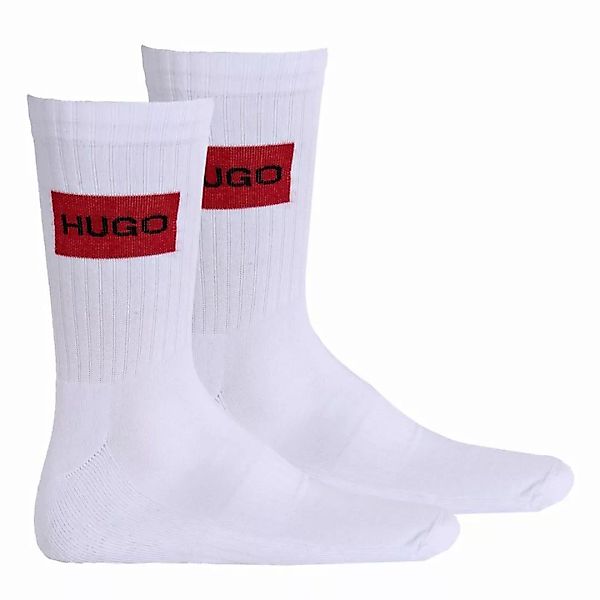 HUGO Herren Socken 2er Pack - Kurzsocken, QS Rib Label CC Weiß EU 43-46 günstig online kaufen