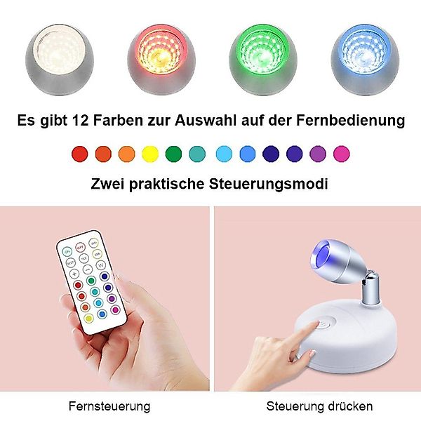 Rosnek LED Nachtlicht Drahtloser Strahler, 350° günstig online kaufen