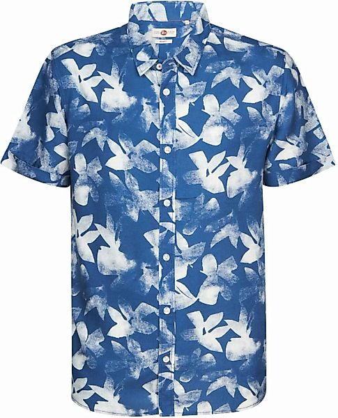 Petrol Short Sleeve Shirt Blumenmuster Blau - Größe M günstig online kaufen