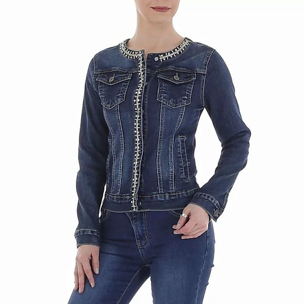 Ital-Design Jeansjacke Damen Freizeit Strass Stretch Jeansjacke in Blau günstig online kaufen